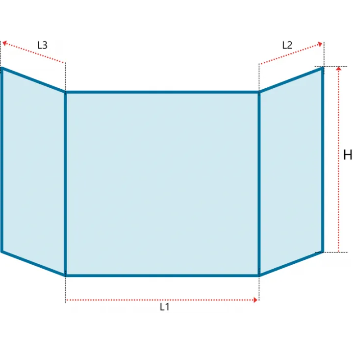 Verre vitrocéramique prismatique pour insert et poele à bois de la marque BRISACH  - Foyer 82 SP3 - Ref PCV-160456-P5