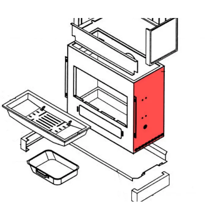 Panneau latéral en acier 277x1033 gugr la BNr 003F 9160 001 - Olsberg