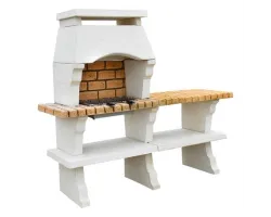 Barbecue Deco Hotte petit modèle + 1 Table Sur Cote Ton Blanc