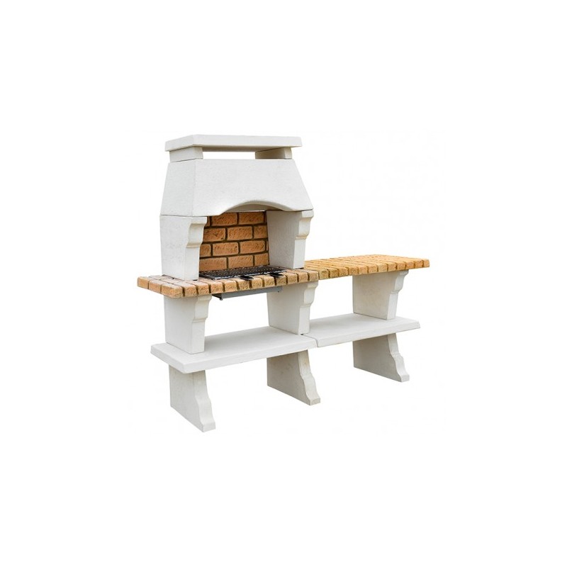 Barbecue Deco Hotte petit modèle + 1 Table Sur Cote Ton Blanc