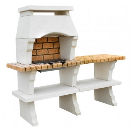 Barbecue Deco Hotte petit modèle + 1 Table Sur Cote Ton Blanc