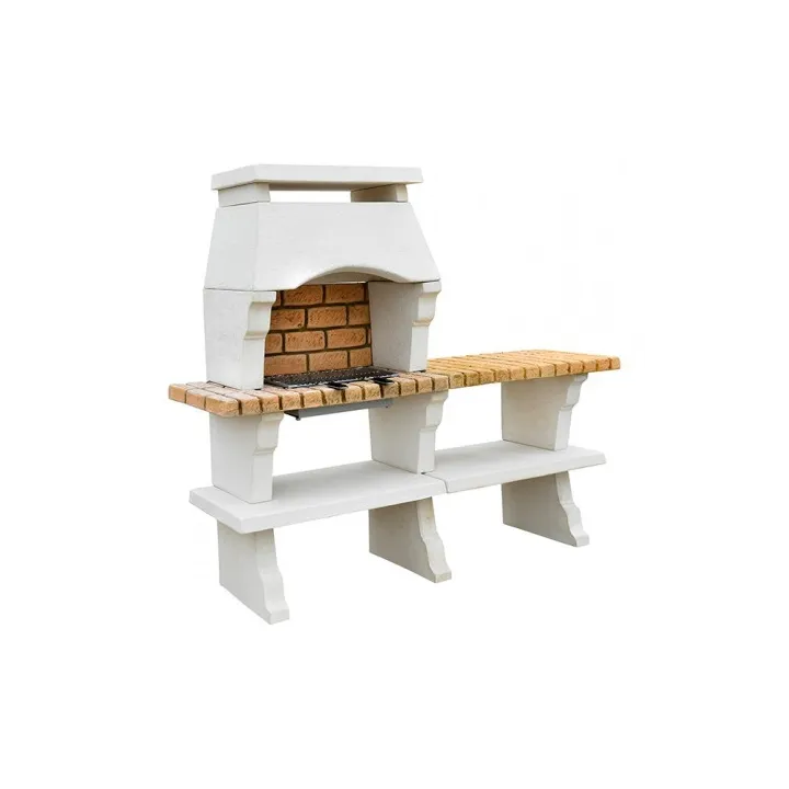 Barbecue Deco Hotte petit modèle + 1 Table Sur Cote Ton Blanc