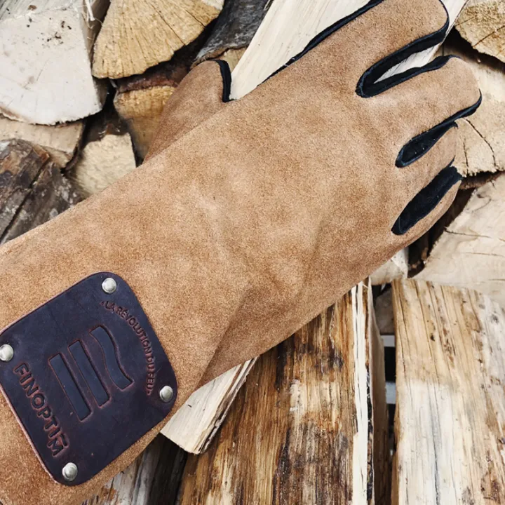 Gants de barbecue anti chaleur en cuir véritable - Ersho