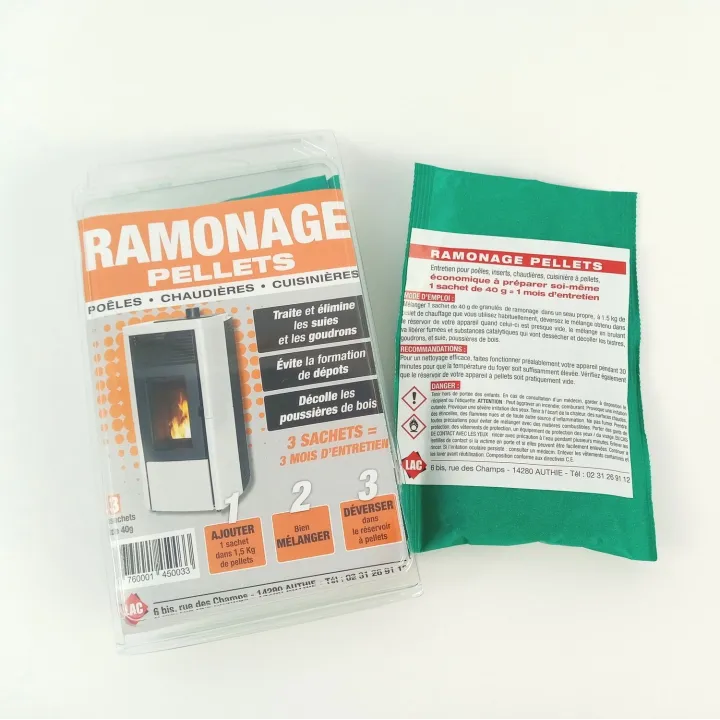 Granulés de ramonage pour entretien appareils à pellets - Ersho