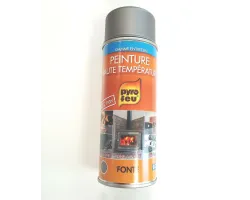 Bombe de peinture haute température gris pour métal, fonte, inox, acier