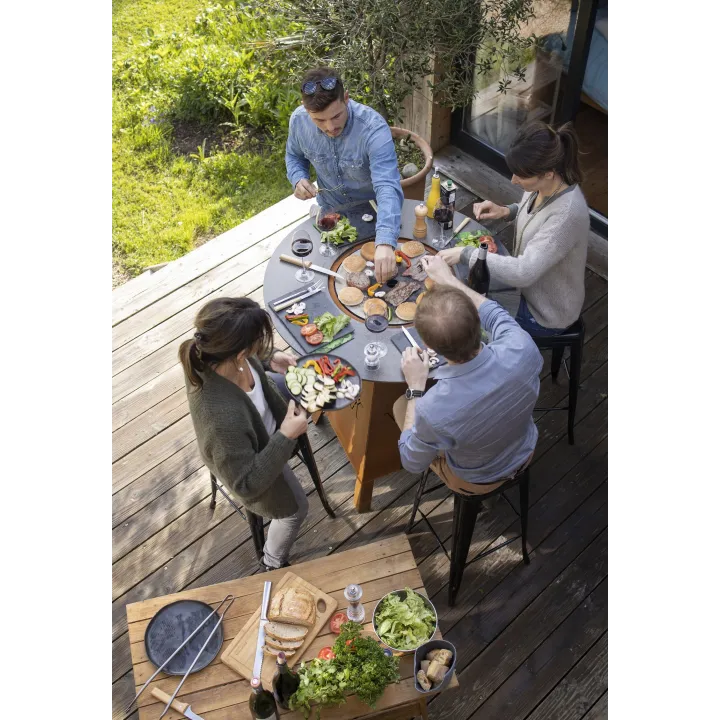 Brasero table plancha Magma VULX au bois ou au gaz - Ersho