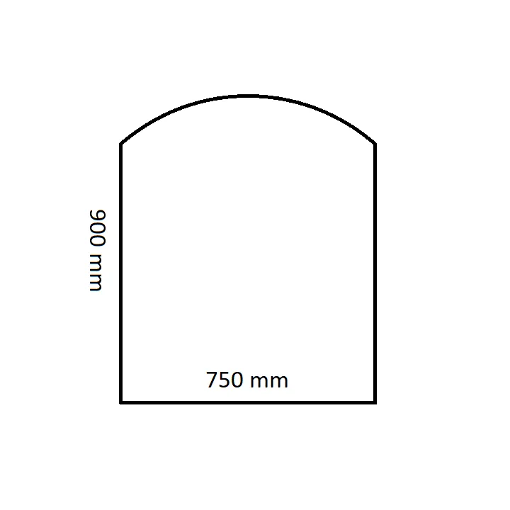 Plaque de sol en verre trempé en rectangle cintré - Ersho