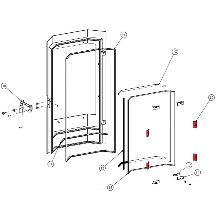 Support de vitre kit droit/gauche pour le poêle Fireplace Karthago Novo K3492