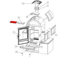 Garniture gauche pour compartiment chauffe-plat pour le poêle Fireplace Serena