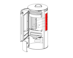 Vitre latérale gauche intérieur pour le poêle Fireplace Amarant