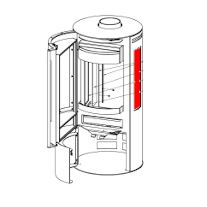 Vitre latérale gauche intérieur pour le poêle Fireplace Amarant