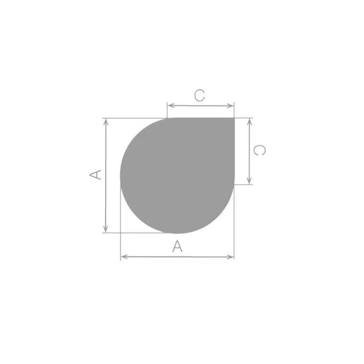 Plaque de sol goutte d'eau Ø110 L55 x P133 cm verre - Ersho