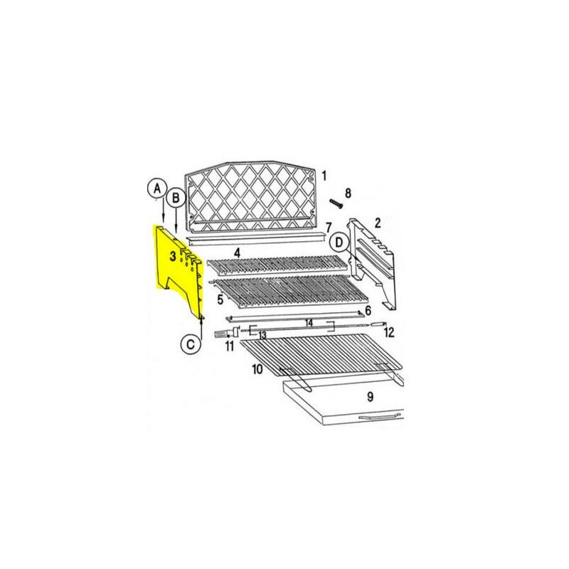 Côté gauche Pour Barbecue Invicta Alexandrie - réf INV-F706803P