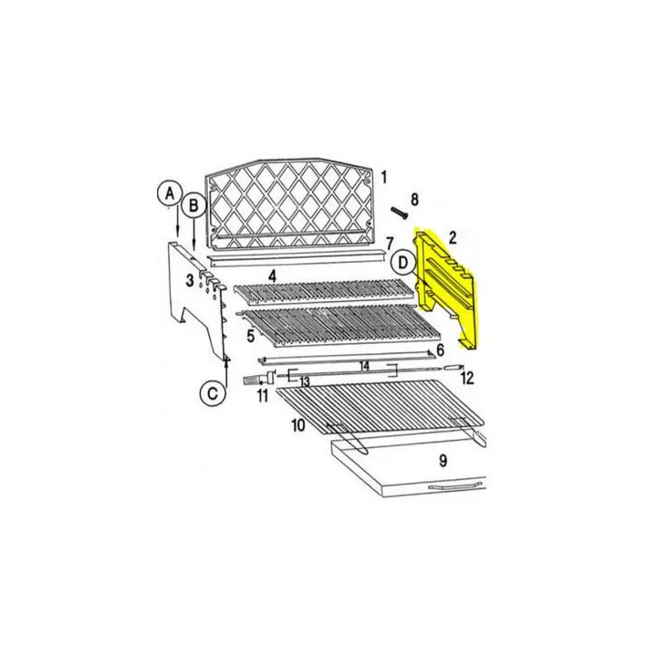 Côté gauche Pour Barbecue Invicta Alexandrie - réf INV-F706802P