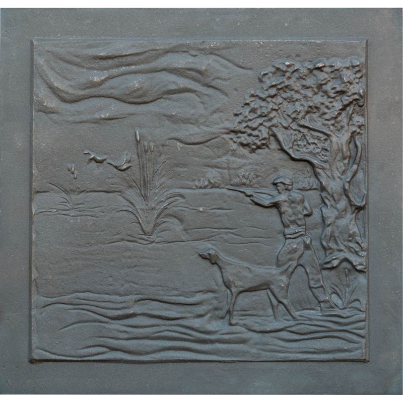 Plaque en fonte Chasseur 78 x 75 h x 1 cm