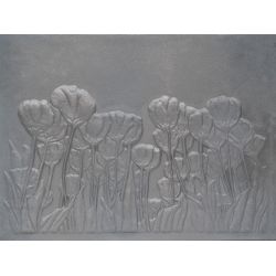 Plaque en fonte Tulipes 60 x 60 h x 1,2 cm