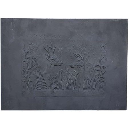 Plaque en fonte Faons 110 x 80 h x 1,2 cm