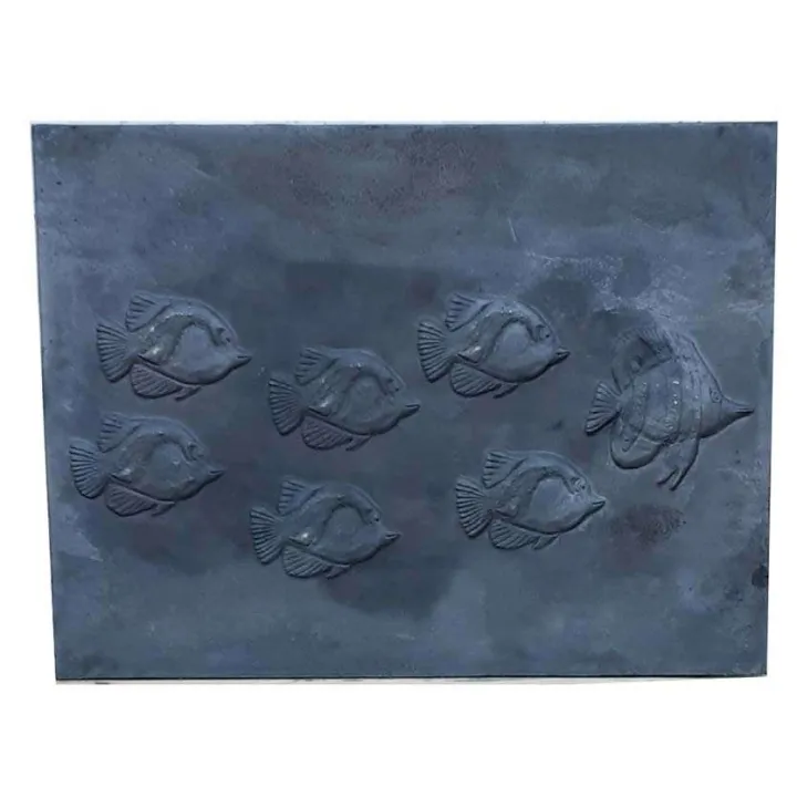 Plaque en fonte Poissons 80 x 60 h x 1,2 cm